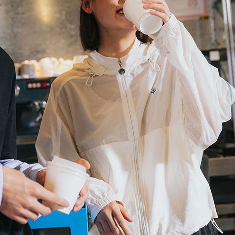 Li-Ning Женская куртка с капюшоном с цветочной вышивкой Sports Life Series Off-White AFDT434-6