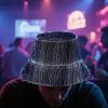 LED Fisherman Hat Neon Rave Bucket Cap 7 Colors Glow In The Dark USB Rechargeable EDM Festival Gear