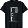 Сатирическая футболка с пародийным принтом «Я поддерживаю ICE» ТРЕНДОВАЯ Унисекс футболка