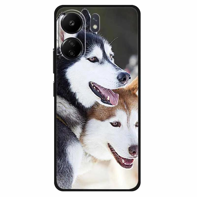 Funda For Xiaomi Poco C65 Case Soft Lion Wolf Black Shockproof Back Cover for Poco C65 C 65 Soft Case Poco C65 Cool Soft Bumper