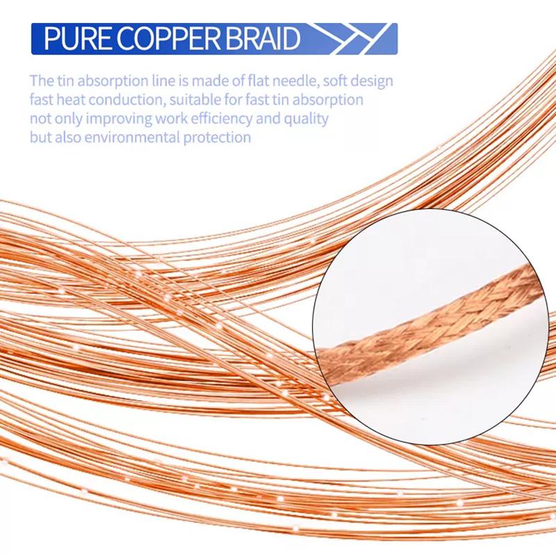 MECHANIC R300 Desoldering Braid 1.0/1.5/2.0/2.5/3.0/3.5/4.0mm Solder Remover Wick Wire Welding Tin Sucker PCB BGA Soldering Tool Mass Air Flow 3