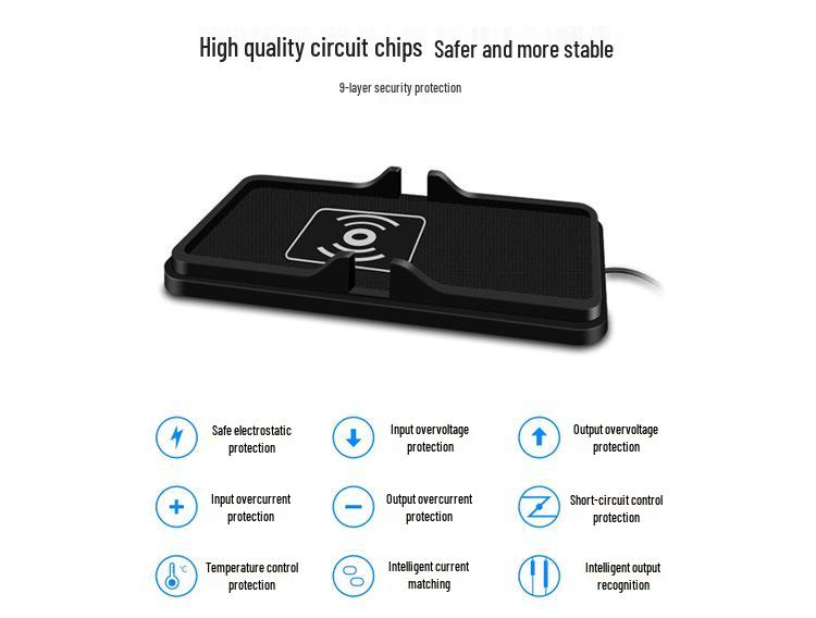 C6 Wireless Charging Anti-Slip Phone Holder for Apple, Samsung, Huawei, Xiaomi - QI Compatible.
