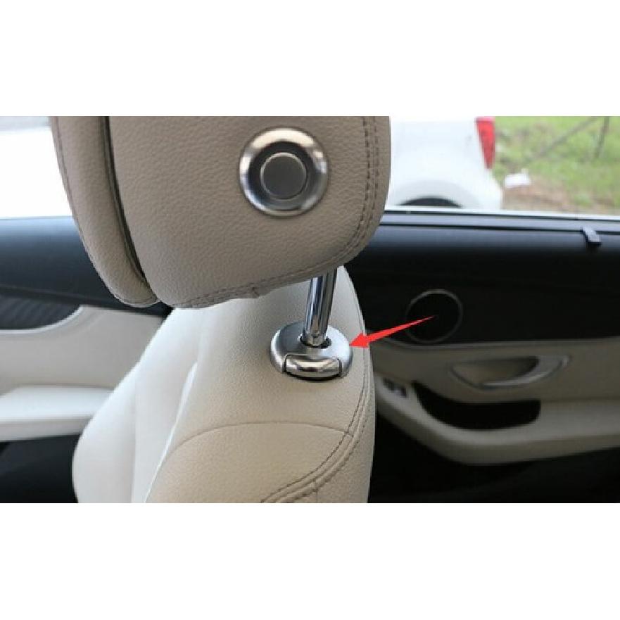 Matte Silver Car Inner Seat Headrest Adjust Ring Trim For Benz GLE GLS 2016-