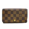 N61730 Поставляется с кошельком для монет Кожа Damier Ebene Портмоне Tresol Складное Коричневая кожа Женское Б/у