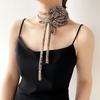 Korean Style Chiffon Necklace Elegant Leopard Print Chocker All-match Flower Clavicle Chain  Party