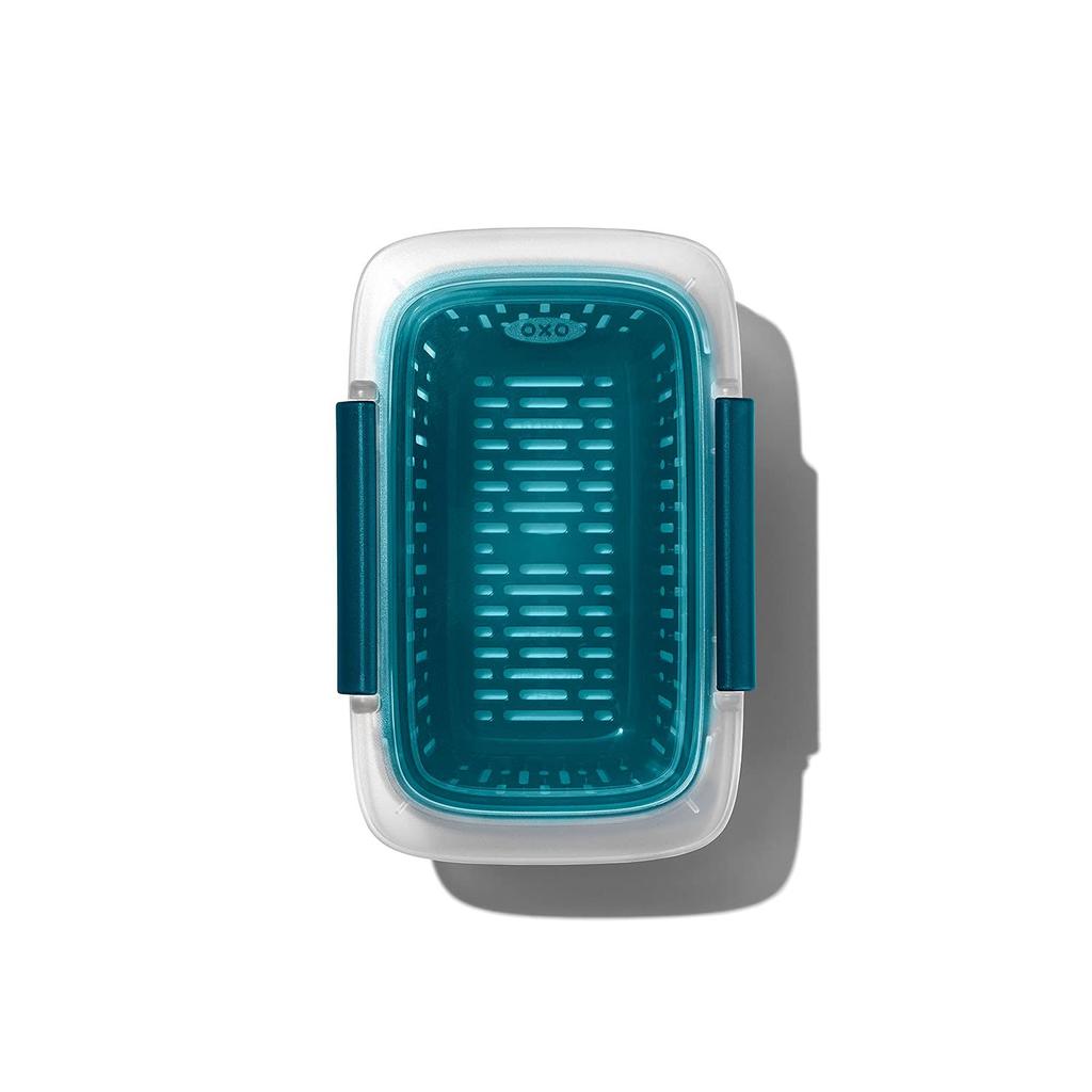 OXO Bento Box Storage Container Prep Go Container with Colander with Drainer Basket Microwave Safe & 0.4L