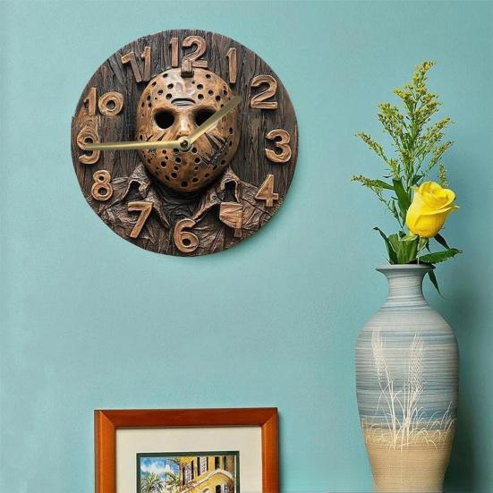 Round Wall Clock with Numbers Silent Movement Easy To Install Battery Operated 10-Inch Hanging Clock Artistic Home Decor