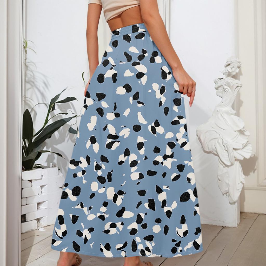 Женские струящиеся расклешенные юбки-макси с оборками и эластичным поясом, элегантные многослойные длинные юбки в стиле бохо