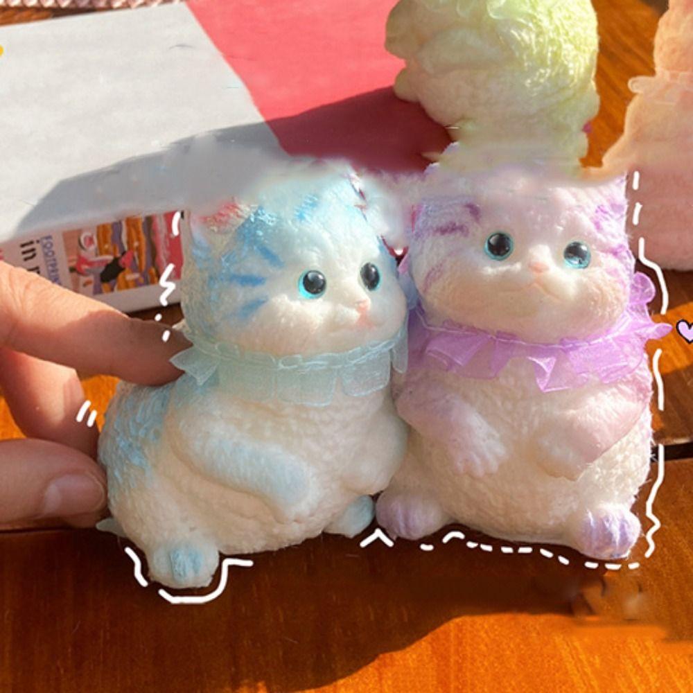Slow Rebound Cat Doll Squeeze Toy Cartoon Cat Fidget Toy Mini Ornaments