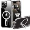 Protective Case - BOOLING - for iPhone 15 Pro Max - Shockproof Silicone - Magnetic Holder - Transparent