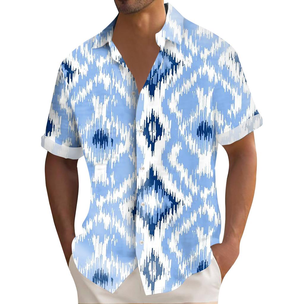 Гавайская рубашка для мужчин, мужские винтажные рубашки для боулинга на пуговицах, летняя пляжная рубашка с коротким рукавом