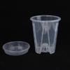 Root Control Transparent Flower Pot With Tray For Phalaenopsis Orchid Planting