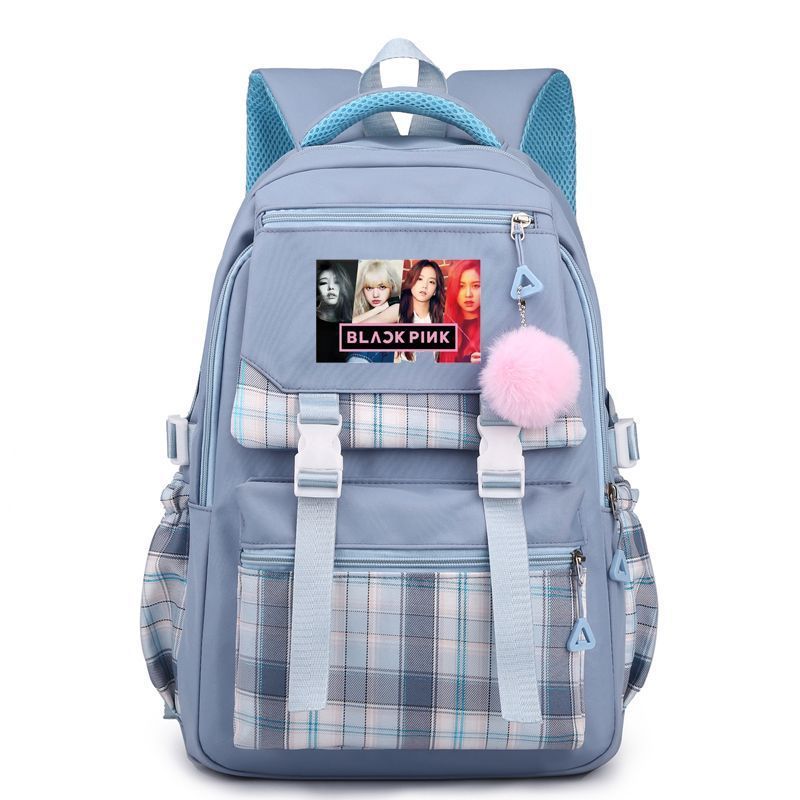 Korean Style Printed Nylon Backpack for Students Large Capacity School Bag Fashionable Commute Shoulder Bag with 15 Inch Laptop Compartment KTB