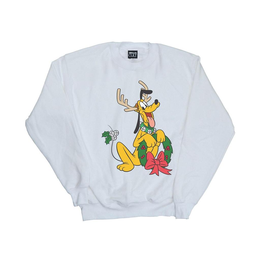 Disney Mens Pluto Christmas Reindeer Sweatshirt