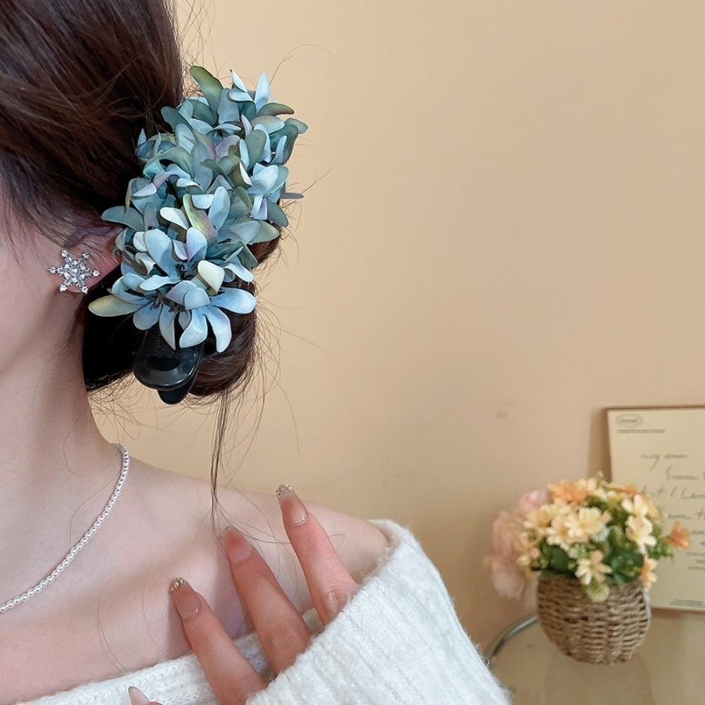 Colorful Hanfu Hair Clip Cloth Ponytail Holder Sweet Flower Hairpin Girls