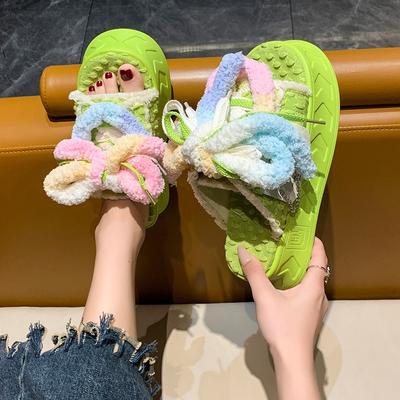 Модные кавайные летние женские тапочки 5,5 см, туфли на платформе, шлепанцы, сандалии карамельного цвета, повседневная мягкая симпатичная обувь для отдыха на открытом воздухе