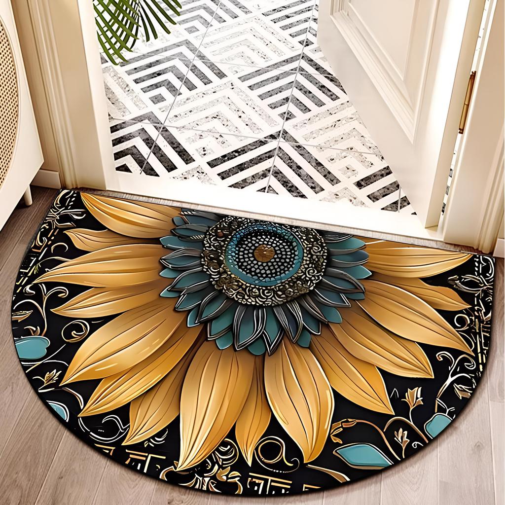 Коврик для двери с разноцветной галькой, бархатный материал, нескользящая нижняя часть, подходит для входных дверей, дверей в спальни