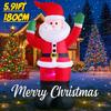 5.91FT Giant Inflatable Santa Claus Toy Festive Gift Xmas Yard Decoration With LED Litght Christmas Supplies Home Decor Ornament