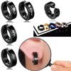 1 Pc Women Men Punk Earring Titanium Steel Black No Pierced Fake Earring Circle Ear Clip Pop Jewelry