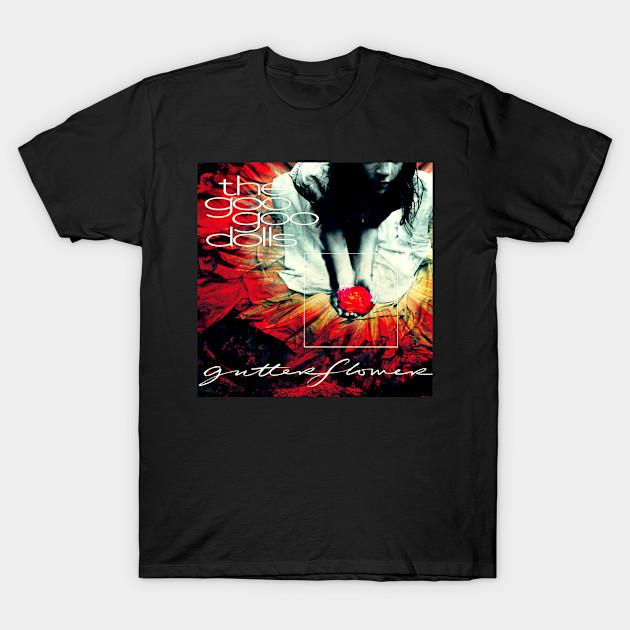 Asian Size Men Black Print T-shirt Goo Goo Dolls Gutterflower 2002 No-Cut Heat Transfer Print Cotton Tshirt