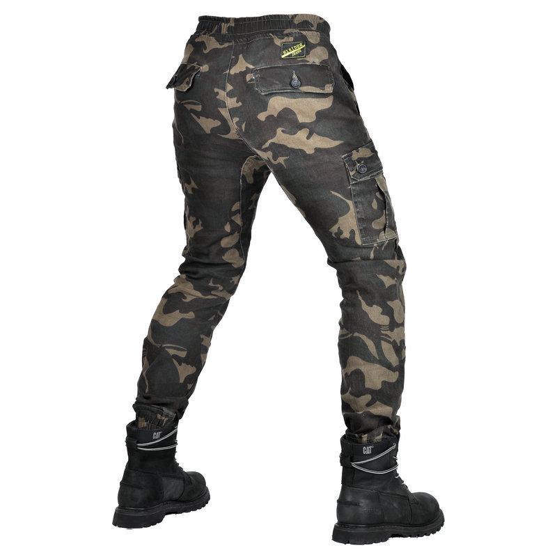 Men's Camouflage Motorcycle Jeans: Slim Fit, Multi-Pocket, Four Seasons, Anti-Fall Riding Pants.