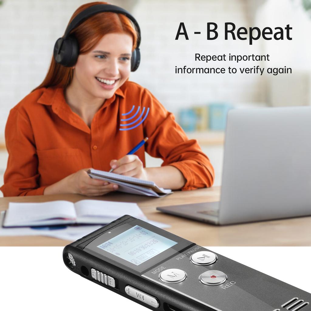 Цифровой диктофон 8+32G активированный проигрыватель MP3 с микрофоном и динамиком