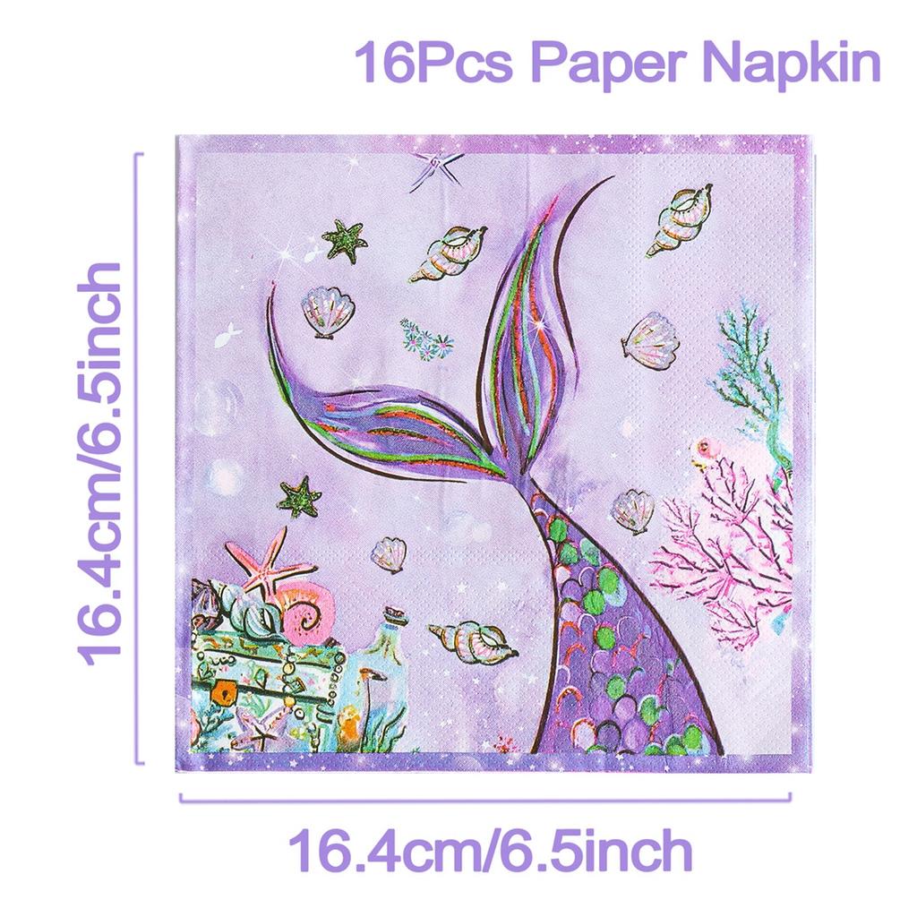 Одноразовая посуда в стиле русалки Декор для вечеринки по случаю дня рождения в стиле русалки Детский детский праздник для девочек Вечеринка под морем Свадебные принадлежности для вечеринок