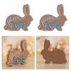2 шт./компл. деревянные украшения кролика, милая статуя пасхального кролика, яркий внешний вид, фигурка пасхального кролика, настольный декор