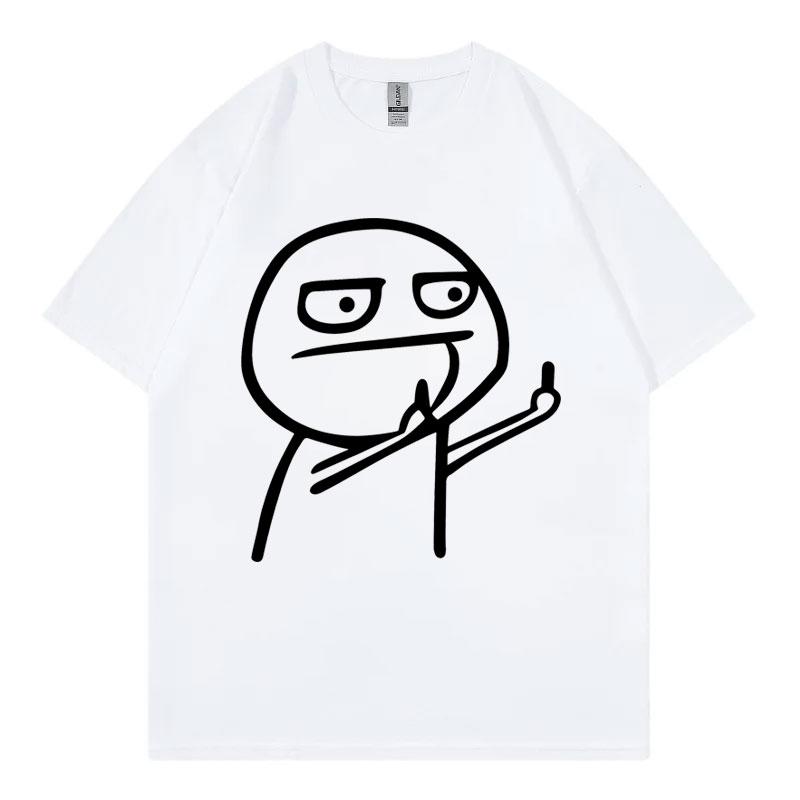 Middle Fingers Funny Meme Tshirts High Street Fashion Trend Short Sleeve T Shirts Unisex Unisex Summer Casual Loose Cotton Tshirt