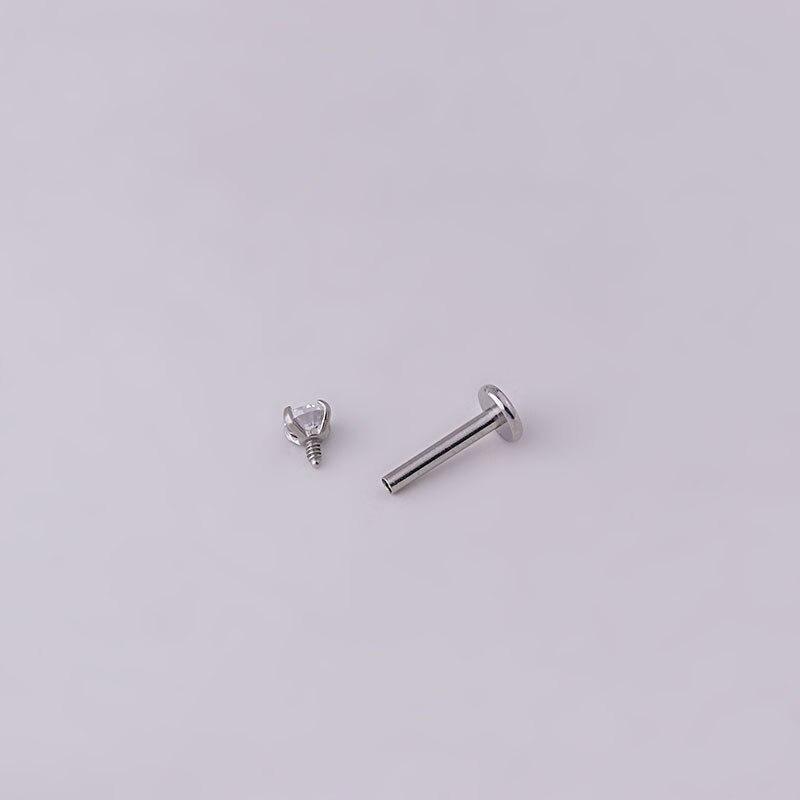 2PCS Stainless Steel Piercing Tragus Stud Crystal Labret Small Ear Studs Helix Cartilage Earring for Women Piercing Body Jewelry
