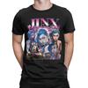 Мужская футболка Jinx Arcane Game 100% Хлопок Одежда Винтажная Короткий рукав Круглый вырез Летняя футболка
