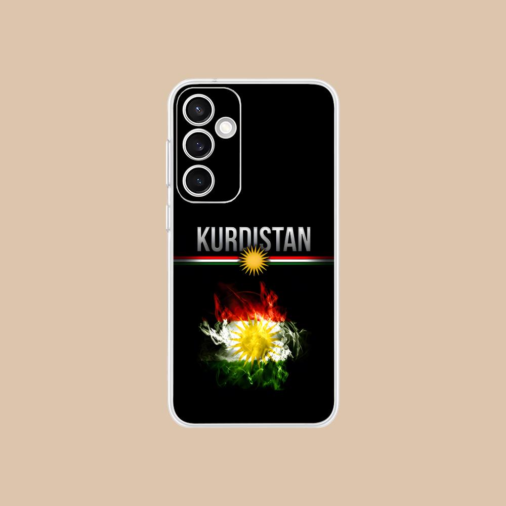 Прозрачный чехол для мобильного телефона с флагом Курдистана для Samsung Galaxy S25 S24 S23 S22 S21Plus FE Ultra Цветной чехол
