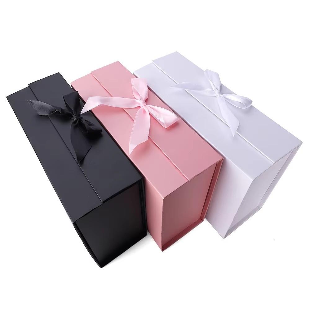 One PieceFlip Cover Empty Box Large Packing Box Luxury Ribbon Gift Box Party Valentine's Day