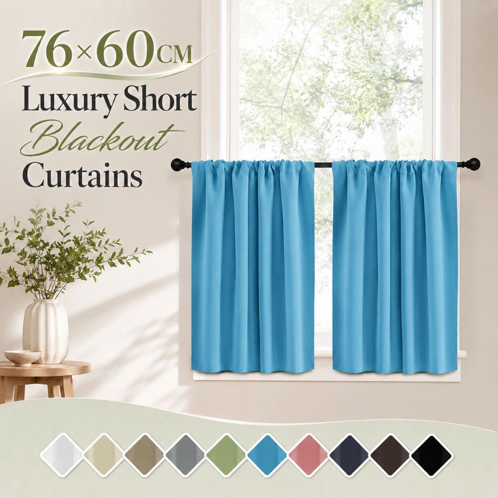 1PC Washable Short Blackout Curtains 76×60CM Partition Curtain Durable Kitchen Curtain Multipurpose