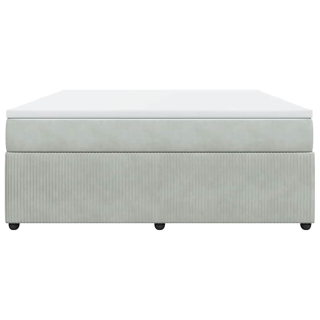 Box Spring Bed with Mattress Light Grey 180x200 cm Velvet