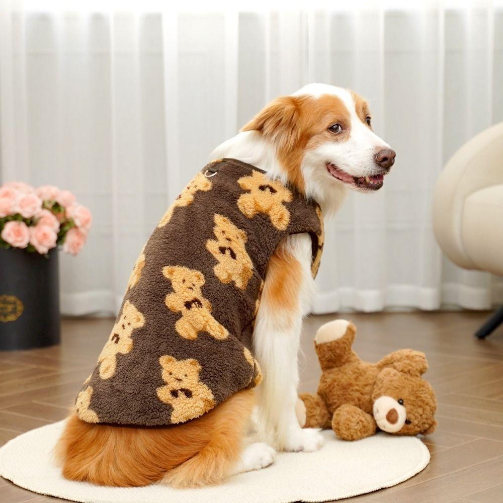 Fashion XS-9XL Winter Puppy Clothes Warm Fleece Cute Bear Pattern Dog Vest Pet Supplies Dog Sweater Vest Pitbull New Year's Gift
