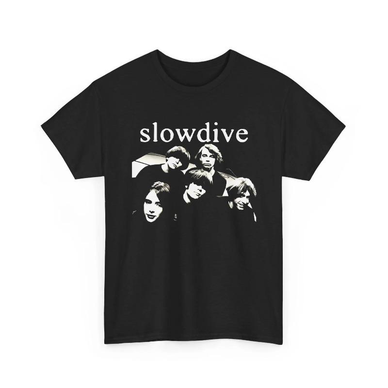 Футболка Slowdive 90-х Группа Shoegaze Фото Графика Летняя Мужская и Женская Свободная и Дышащая Футболка Топ