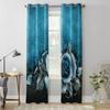 Window Curtains for Living Room Blue Vintage Flower European Classical Curtains for Child Bedroom Kitchen Decor Blinds Drapes