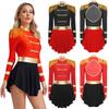 Women's Circus Ringmaster Costume Carnival Outfits Long Sleeve Keyhole Fringed Shoulder Dress