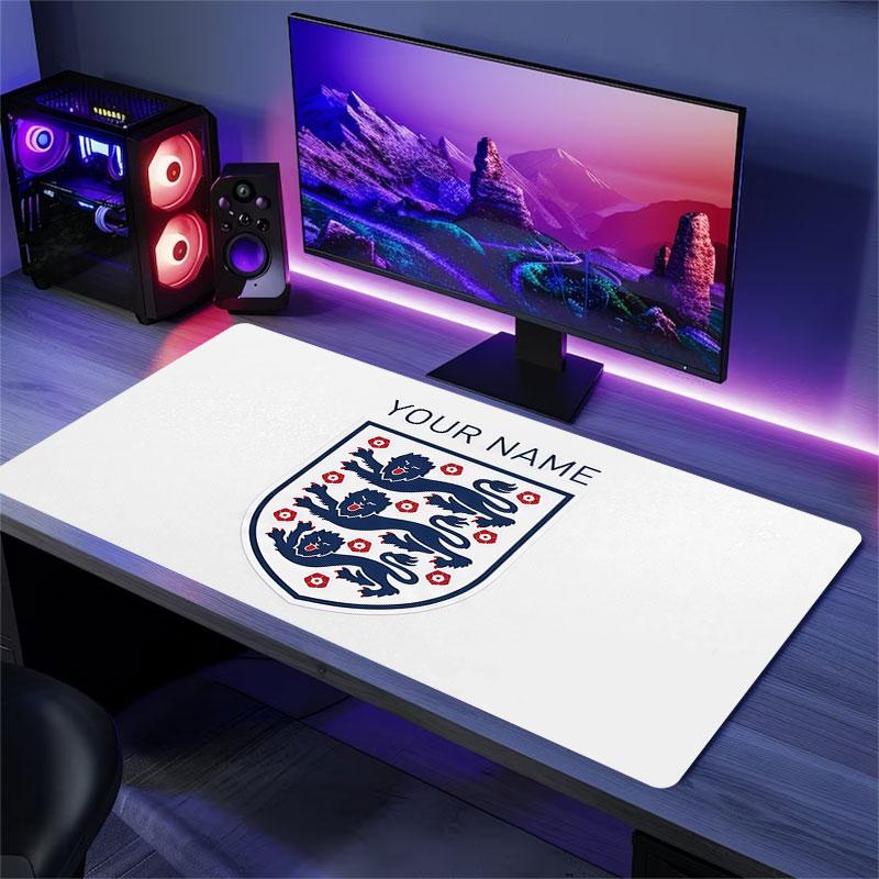 Custom Name,England Mouse Pad, Large Gaming Desk Mat, Non-slip XXL Mousepad for Laptop & Tablet, Mini PC Playmat with Stitched Edges