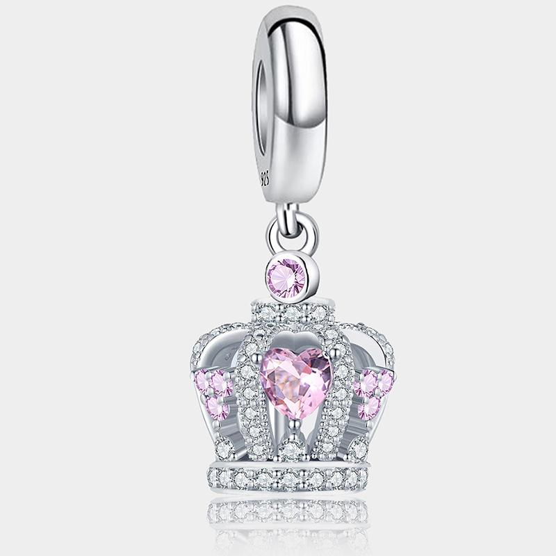 Медные Розовые Духи Корона Шармы Бусины Подходят для Изготовления Браслетов и Ожерелий Своими Руками Подарок Высококачественной Бижутерии для Женщин