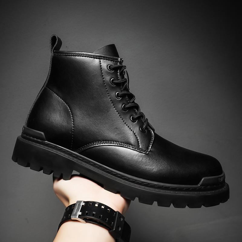 Мужские ботинки ретро-качества из натуральной кожи, деловые ботинки на шнуровке, однотонные, мужские военные тактические ботинки, черные, повседневные туфли, размер 38-45
