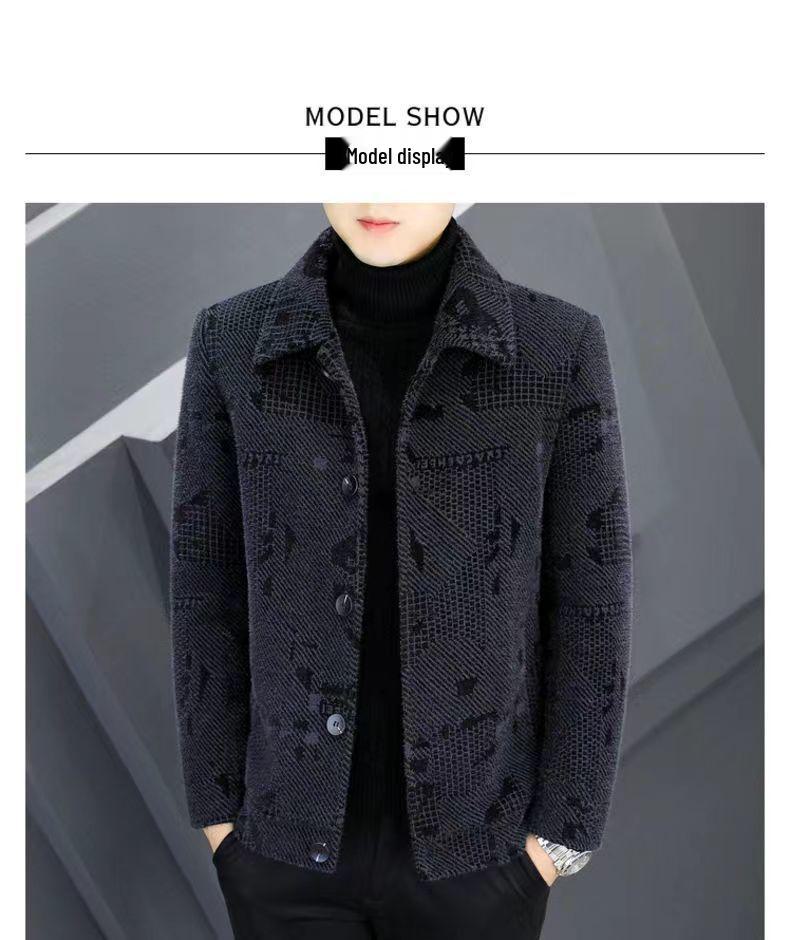 Мужская утолщенная бархатная шерстяная куртка - Новое осенне-зимнее короткое пальто