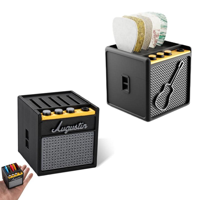 Портативный держатель для медиатора, 3D-печатный ящик для хранения медиатора с гнездом для медиатора, гитарный каподастр, тюнер, кейс для хранения струн, подставки для дисплеев