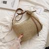Yogodlns Женская тканая сумка в стиле ретро Sen Grass, новинка 2023 года, тканая сумка большой емкости для отдыха, модная сумка на плечо для пляжного отдыха, женская сумка