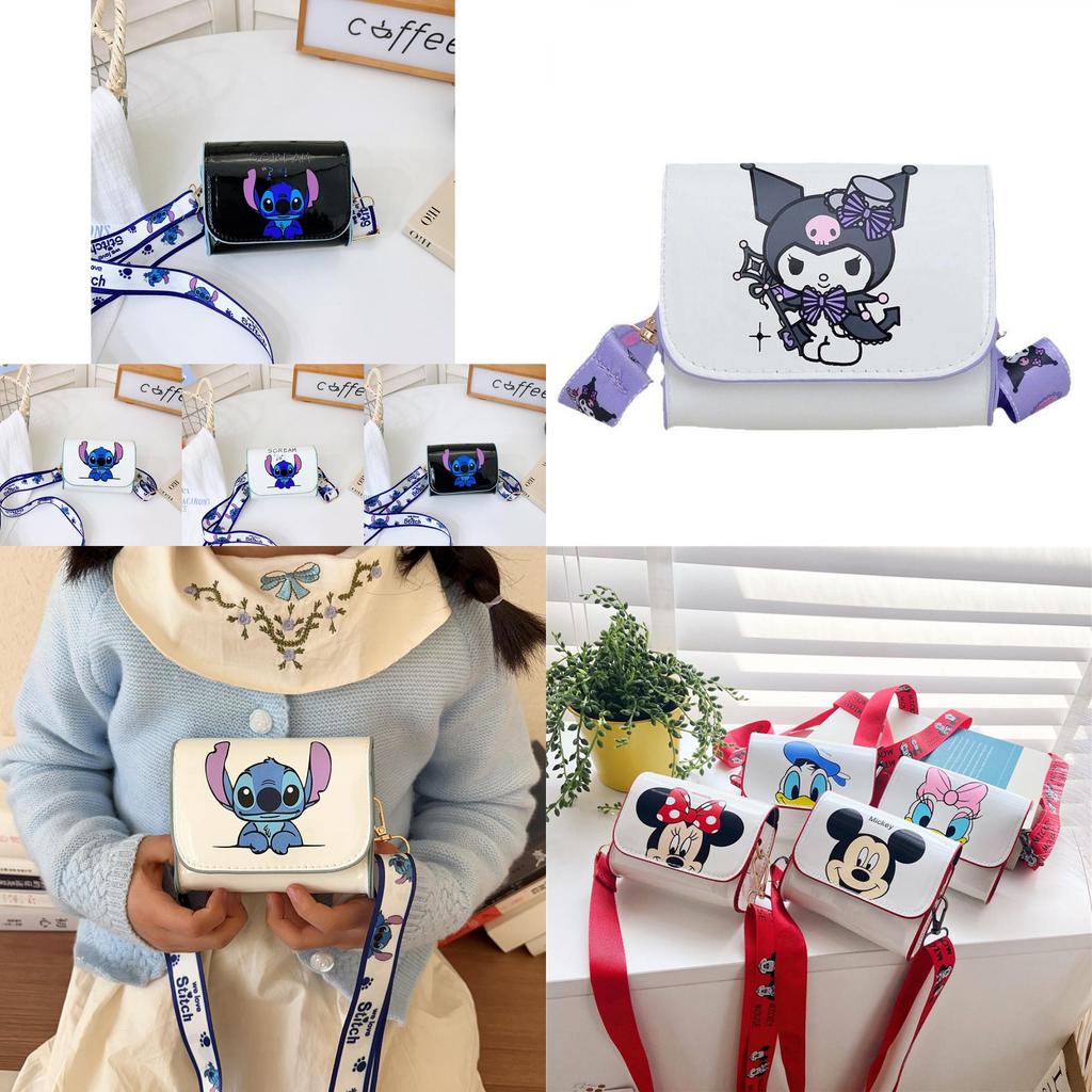 Детская сумка-кроссбоди Stitch для перекусов, легкая мини-сумочка из ПУ для детского сада