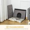 Cat Cave Cat Bed 2-in-1 Cat House Footstool with Cushion Wooden Legs Cat Tent Pet House Gray 60 x 45 x 44.5 cm