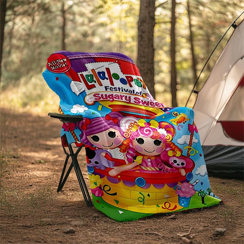 1pc Lalaloopsy3 Theme Blanket - Digital Print, Polyester, Cozy for All Seasons, Perfect for Outdoor, Camping, and Travel