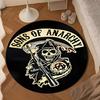 Anarchy Motorcycle Club Round Rug for Livingroom,Bedroom, Palyroom, Chair Rug, Area rug, Circle Carpet, Large Size Fan Christmas gift