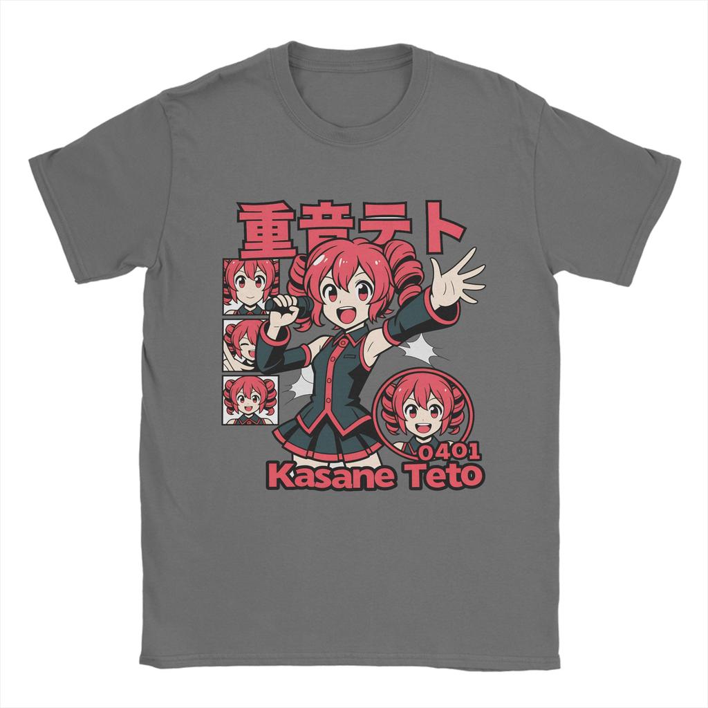 Аниме футболка Касане Тэто Летняя Хлопковые футболки для мужчин Модный принт Футболка с коротким рукавом Винтажные футболки